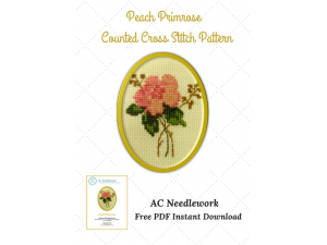 Peach Primrose  Cross Stitch Design